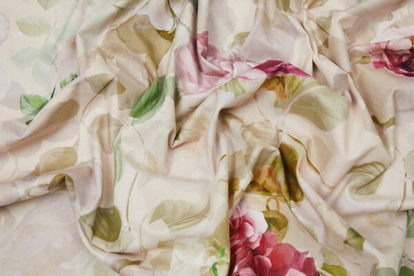 Copripiumino Con Federe In Null Limoges Cm 50x70 Emporium Floreale Rosa Caleffi