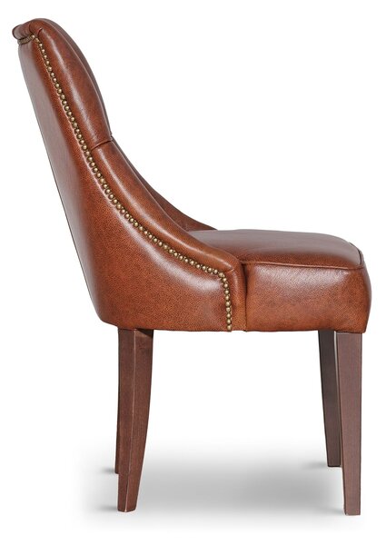 Sedia Chesterfield Casadei Pelle Primo Fiore - Gambe Legno di Faggio Massello