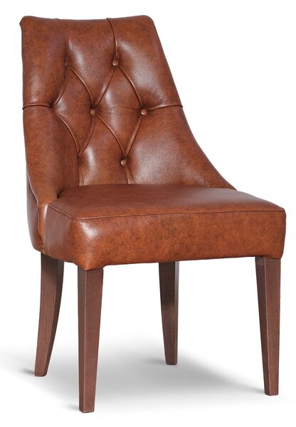 Sedia Chesterfield Casadei Pelle Primo Fiore - Gambe Legno di Faggio Massello