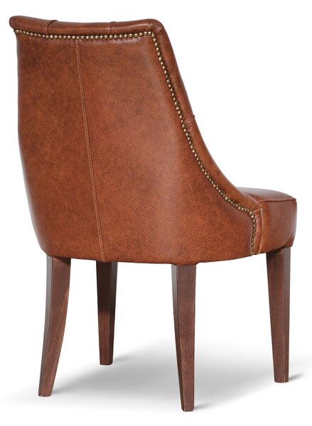 Sedia Chesterfield Casadei Pelle Primo Fiore - Gambe Legno di Faggio Massello