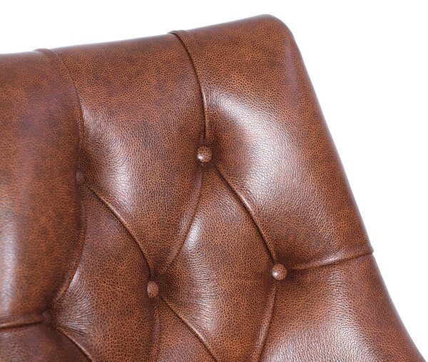 Sedia Chesterfield Casadei Pelle Primo Fiore - Gambe Legno di Faggio Massello