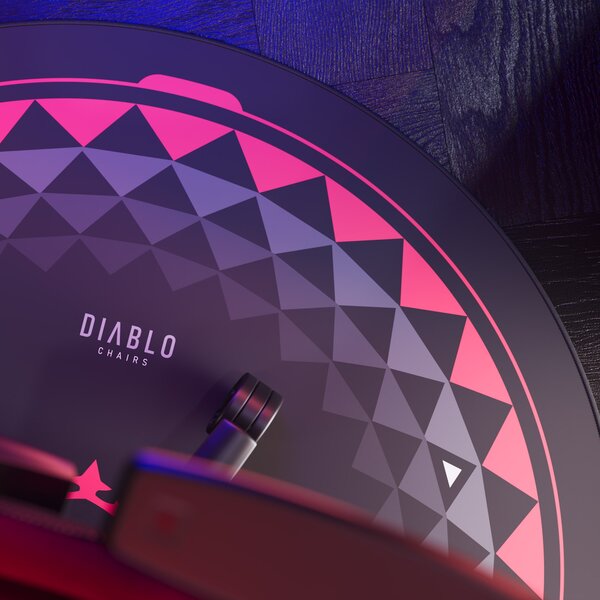Tappetino Antiscivolo Gaming Diablo Chairs per Sedia, Nero‑Rosso
