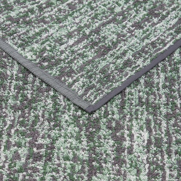 Asciugamano Con Ospite In Acrilico Dralon Amsterdam 40X60+60X100 Carrara Moderno Verde Caleffi