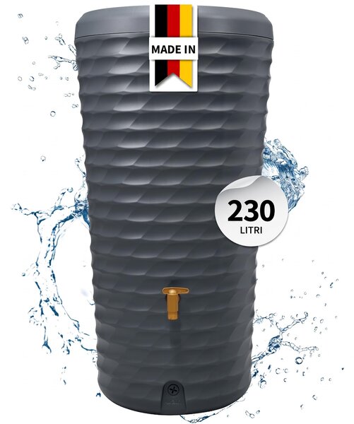 4rain JOLIE 2in1 serbatoio per pioggia 230 litri grigio grafite incl. ciotola per piante