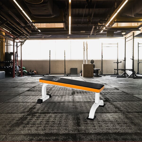 HOMCOM Panca piana, Capacità max 200 kg, 112x 62 x 43 cm, Nero