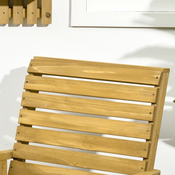 Outsunny Sedia a dondolo rocking chair da esterno in legno massiccio - 64 x 86 x 85 cm marrone
