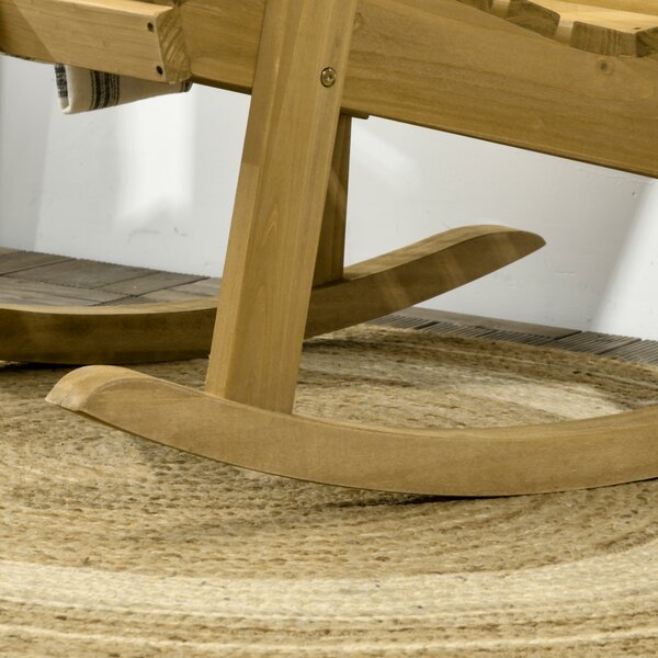 Outsunny Sedia a dondolo rocking chair da esterno in legno massiccio - 64 x 86 x 85 cm marrone