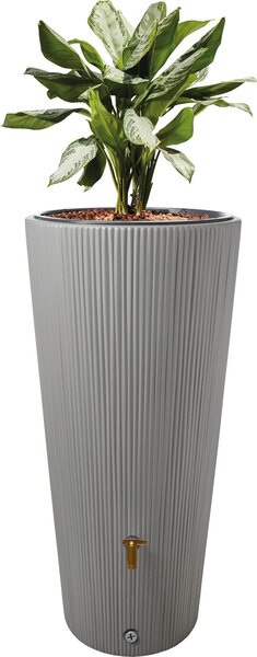 4rain VASO DECOR 2in1 serbatoio per pioggia 220 litri grigio zinco incl. ciotola per piante