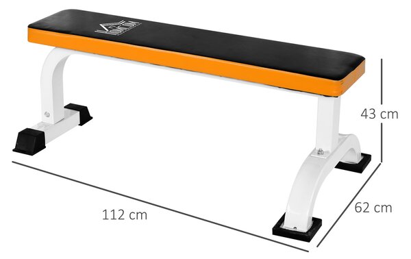 HOMCOM Panca piana, Capacità max 200 kg, 112x 62 x 43 cm, Nero