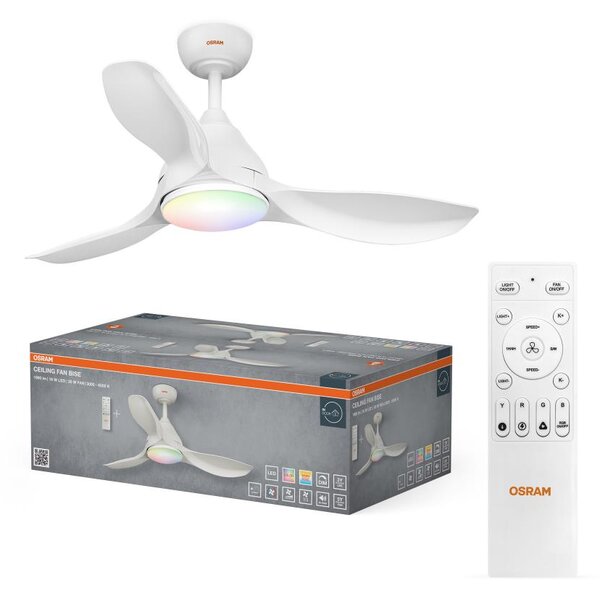 Osram - Ventilatore da soffitto LED RGB dimmerabile NORDES LED/18W/230V 3000-6500K + telecomando