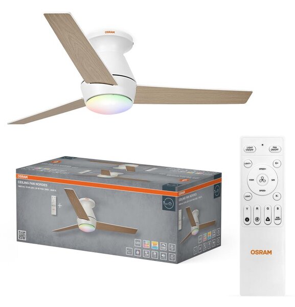 Osram - Ventilatore da soffitto LED RGB dimmerabile NORDES LED/18W/230V 3000-6500K + telecomando