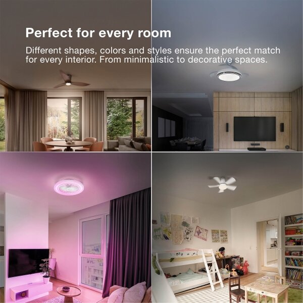 Osram - Ventilatore da soffitto LED RGB dimmerabile NORDES LED/18W/230V 3000-6500K + telecomando