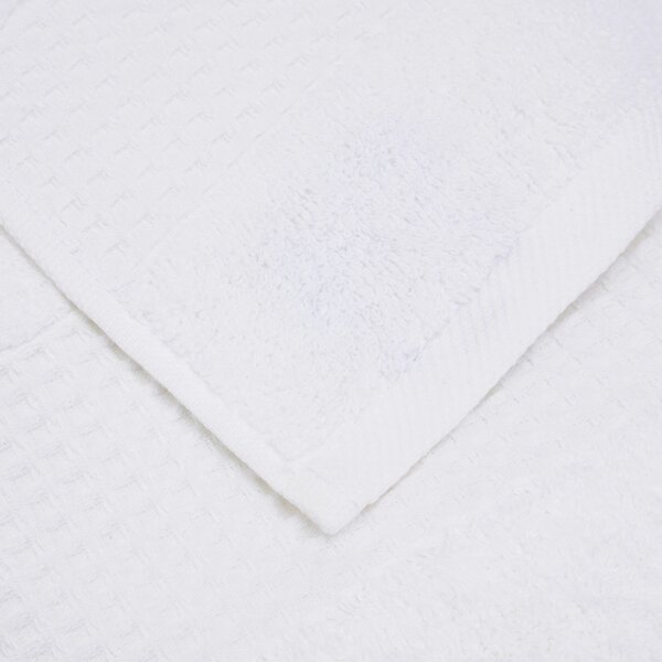 Asciugamano Con Ospite In Acrilico Dralon Fiocco 40X60+60X100 Bellora Continuat. Tinta Unita Bianco Caleffi