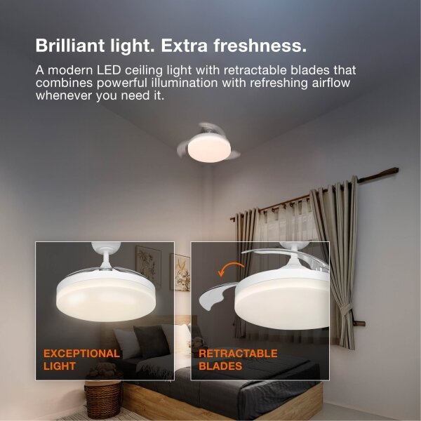 Osram - lampada LED RGB dimmerabile CIERZO con ventilatore, 35W/230V, 3000-6500K + telecomando