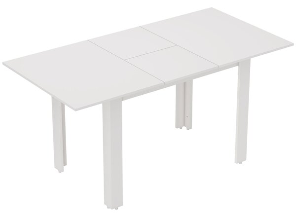 HOMCOM Tavolo da Pranzo allungabile in MDF per 4-6 Persone, 120-160 x 70 cm, Bianco Lucido | Aosom Italy