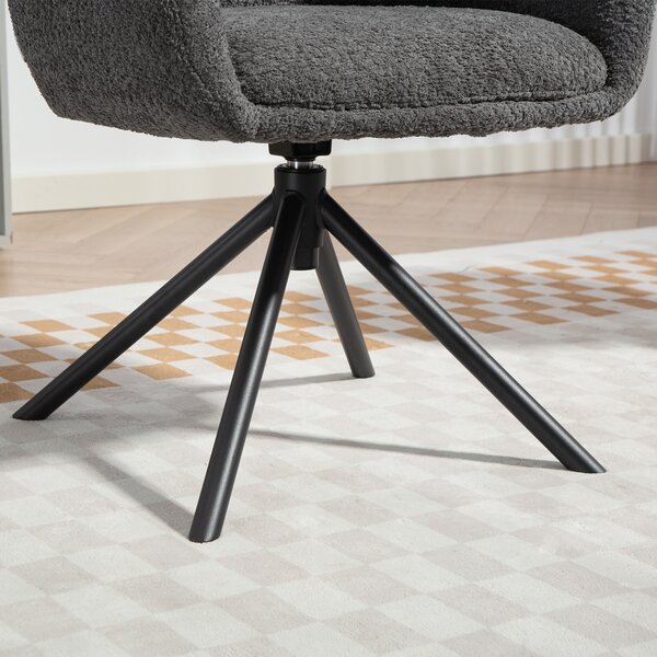 HOMCOM Poltrona, Poltrona Imbottita con Seduta Confortevole, Girevole, Rivestimento Morbido, fino a 120 kg, Grigio Scuro | Aosom Italy