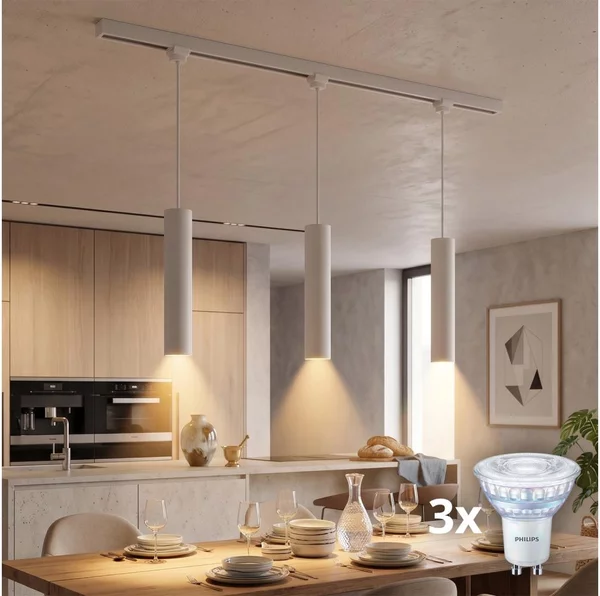 Philips - Lampada a sospensione LED dimmerabile su cavo per sistema a binario EASYLINK 3xGU10/7W/230V 1m bianco