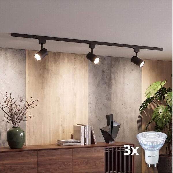 Philips - Faretto LED dimmerabile per sistema a binario EASYLINK 3xGU10/7W/230V 1m nero
