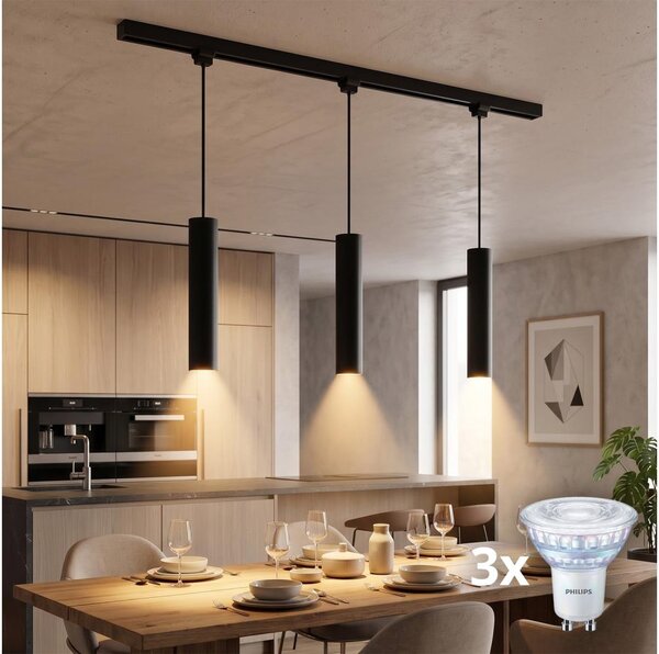 Philips-LED dimmerabile lampada a sospensione su cavo per sistema a binario EASYLINK 3xGU10/7W/230V 1 m nero