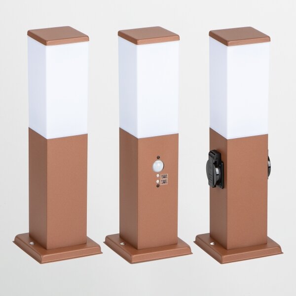 Brilagi - Lampada da esterno con 2 prese SCHUKO NOVA, 1xE27/15W/230V, 40 cm, IP44, marrone