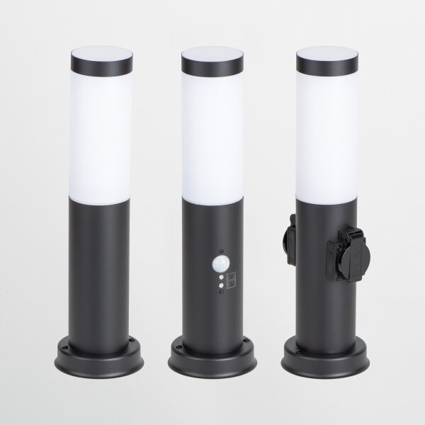 Brilagi - Lampada da esterno con 2 prese SCHUKO NOVA 1xE27/15W/230V 40 cm IP44 nero
