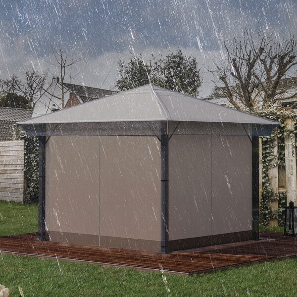 Outsunny Copertura per Gazebo 3x3 m in PVC Impermeabile e Trasparente con Corde di Sicurezza, 300x300x80 cm