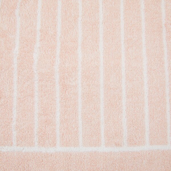 Asciugamano Con Ospite In Acrilico Dralon Gessato 40X55+60X100 Carrara Moderno Salmone Caleffi