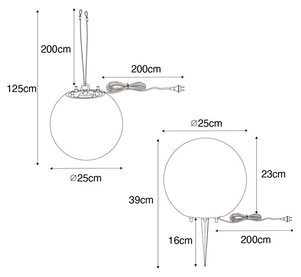 Lampada da esterno smart bianca 25 cm IP65 incl. WiFi A60 - Nura