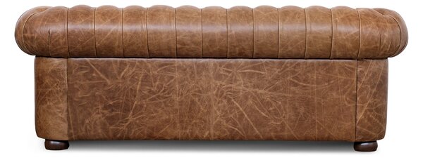 Divano Chesterfield pelle fiore effetto tabacco old England