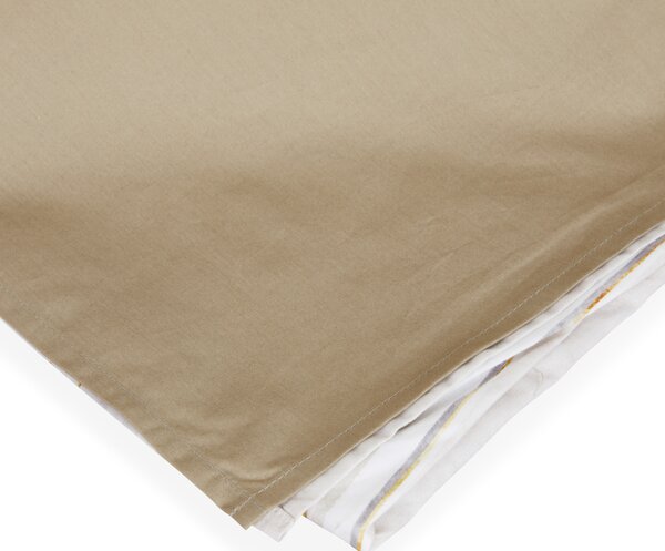 Copripiumino Con Federe In Percalle Stripes Gold 255X205 + 2 Federe50X80 Bellora Geometrico Grigio Caleffi