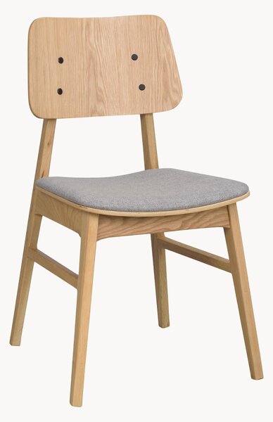 Set di 2 sedie da pranzo in legno di quercia con seduta imbottita Nagano