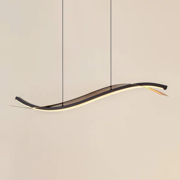 Lucande Lampada LED a sospensione Alevia, nero/oro, CCT Alevia Lucande, dimmerabile, Ottone / Oro, Soggiorno / Sala da pranzo, Metallo, Design
