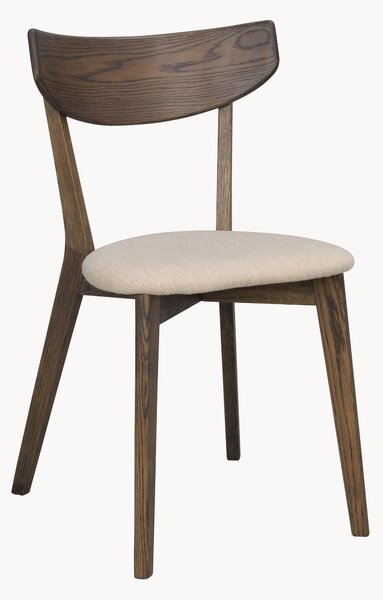 Set di 2 sedie in legno di quercia con sedita imbottita Ami