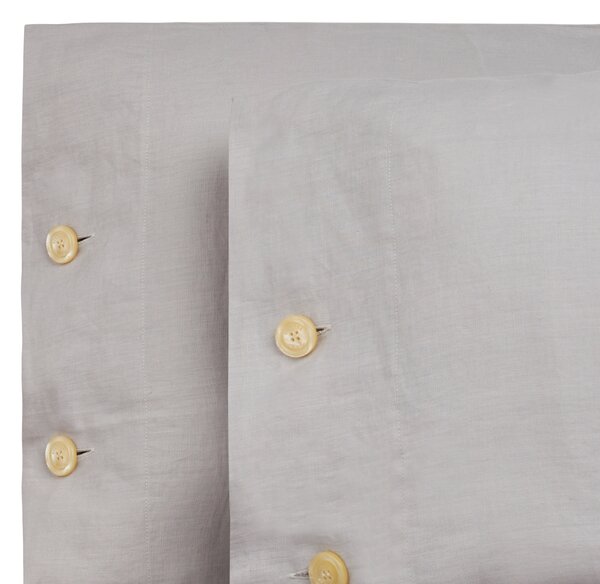 Copripiumino Con Federe In Misto Lino Violino 55x55 Bellora Continuat. Tinta Unita Grigio Caleffi