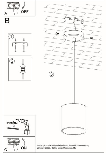 Lampada a Sospensione GU10 ORBIS 1 in Alluminio da Interno