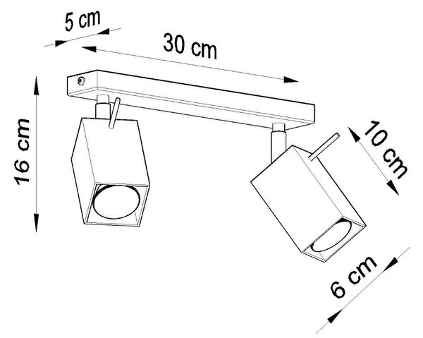 Plafoniera da Soffitto 2xGU10 MERIDA 2 Orientabile in Acciaio