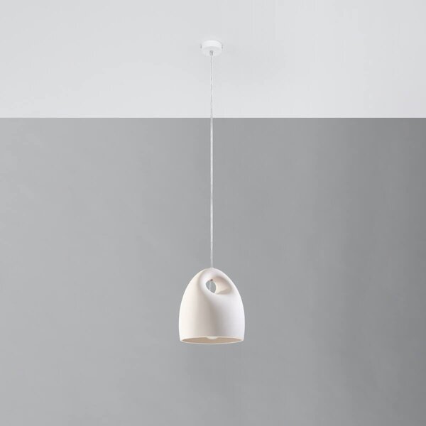 Lampada a Sospensione BUKANO E27 in Ceramica Bianca