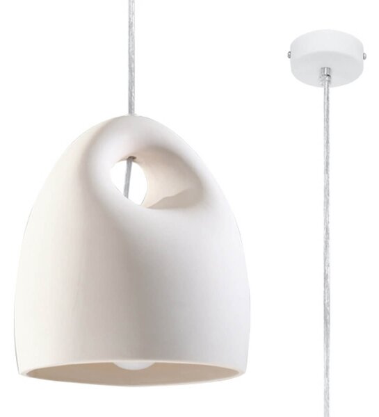 Lampada a Sospensione BUKANO E27 in Ceramica Bianca