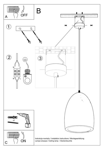 Lampada a Sospensione BUKANO E27 in Ceramica Bianca