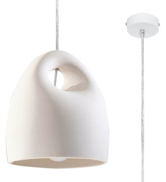 Lampada a Sospensione BUKANO E27 in Ceramica Bianca