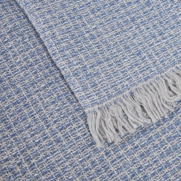 Telo Arredo Copridivano In Plaid Grandecor In Tinto In Filo Armonia 130x170 Bellora Moderno Blu Caleffi