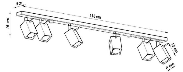 Plafoniera da Soffitto 6xGU10 MERIDA 6L Orientabile in Acciaio