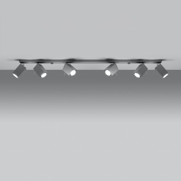 Plafoniera da Soffitto 6xGU10 MERIDA 6L Orientabile in Acciaio