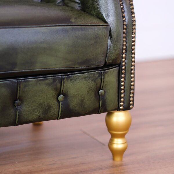 Poltrona Chesterina Pelle Primo Fiore Premium - Design Iconico