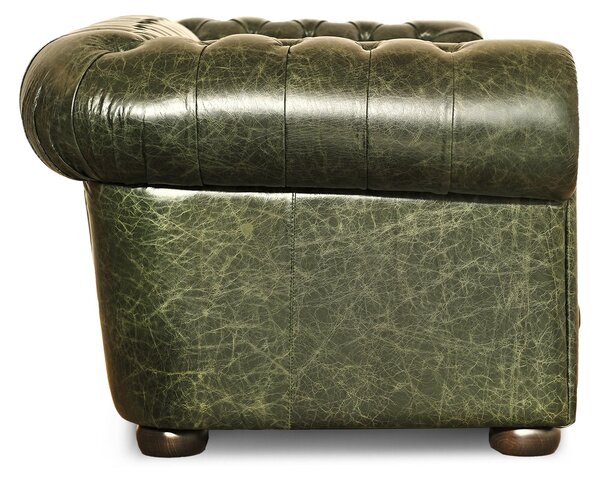 Divano Chesterfield Pelle Fiore verde old England