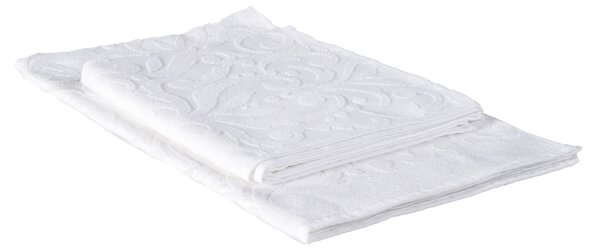 Asciugamano Con Ospite In Acrilico Dralon Venezia 40X60+60X100 Carrara Moderno Bianco Caleffi