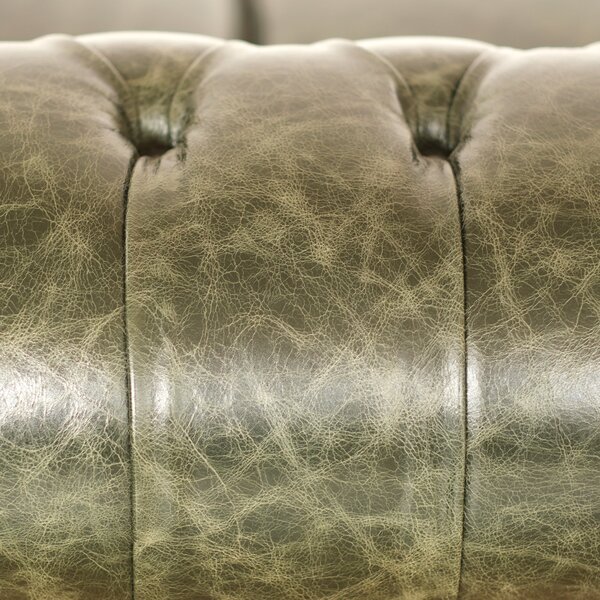 Divano Chesterfield Pelle Fiore verde old England