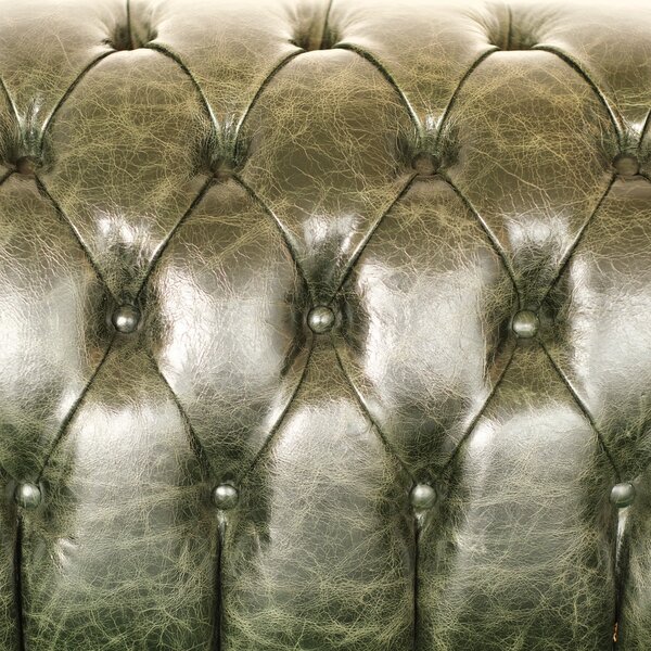 Divano Chesterfield Pelle Fiore verde old England