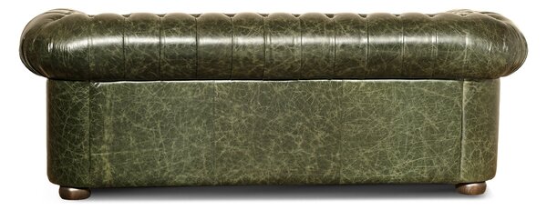 Divano Chesterfield Pelle Fiore verde old England