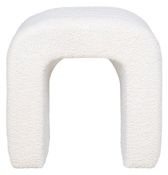 Sgabello bianco in tessuto bouclé Colma - House Nordic